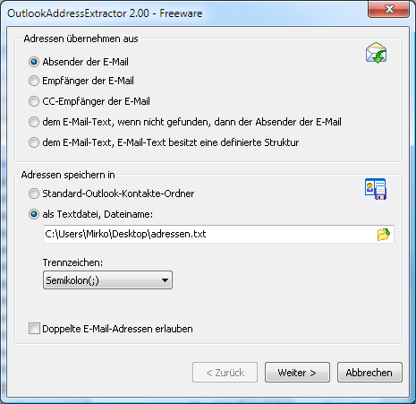 OutlookAddressExtractor