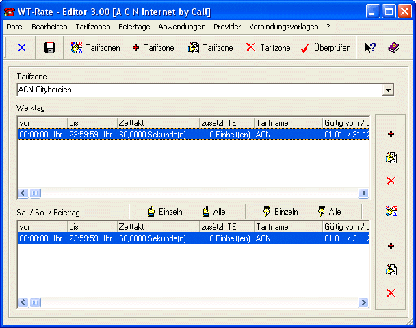 WT-Rate - Editor - Hauptfenster